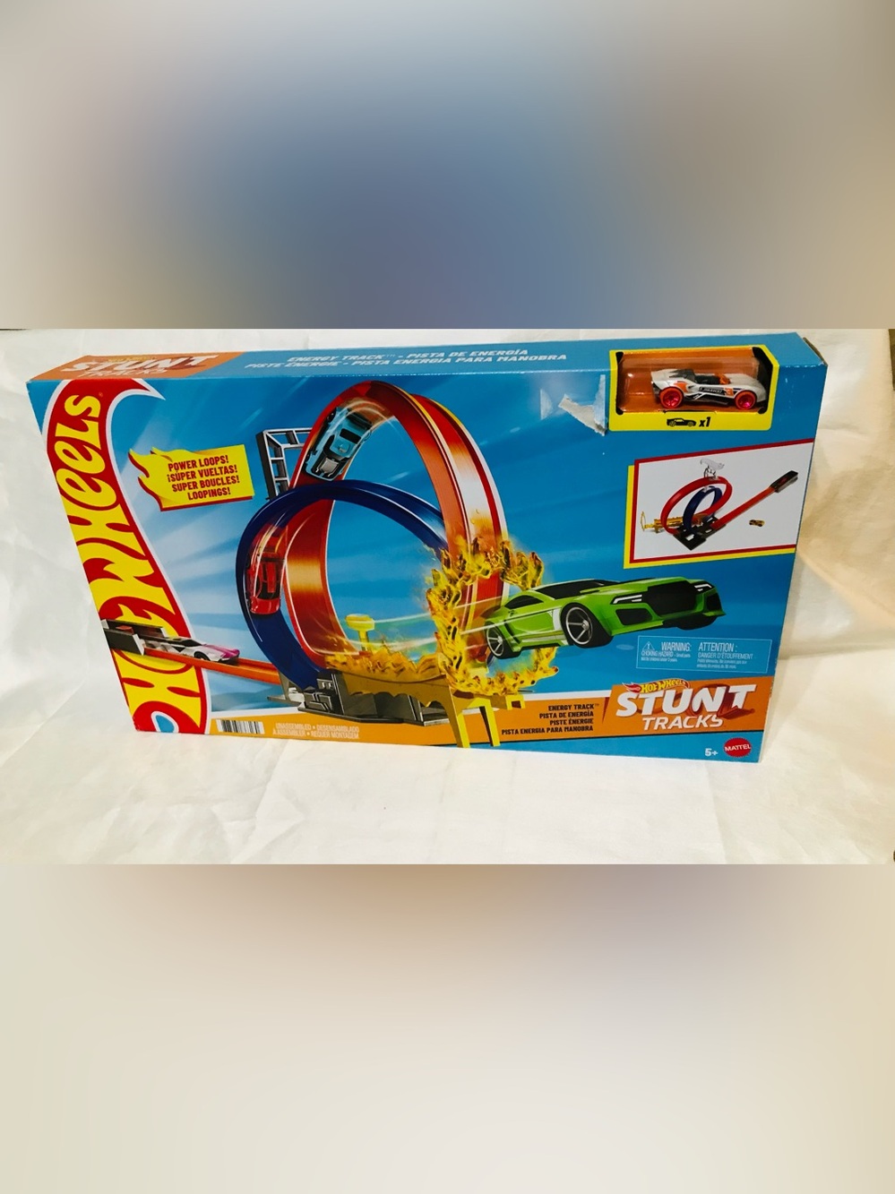 Hot Wheels Stunt Tracks Energy Track Loop Playset Mattel w Car NEW